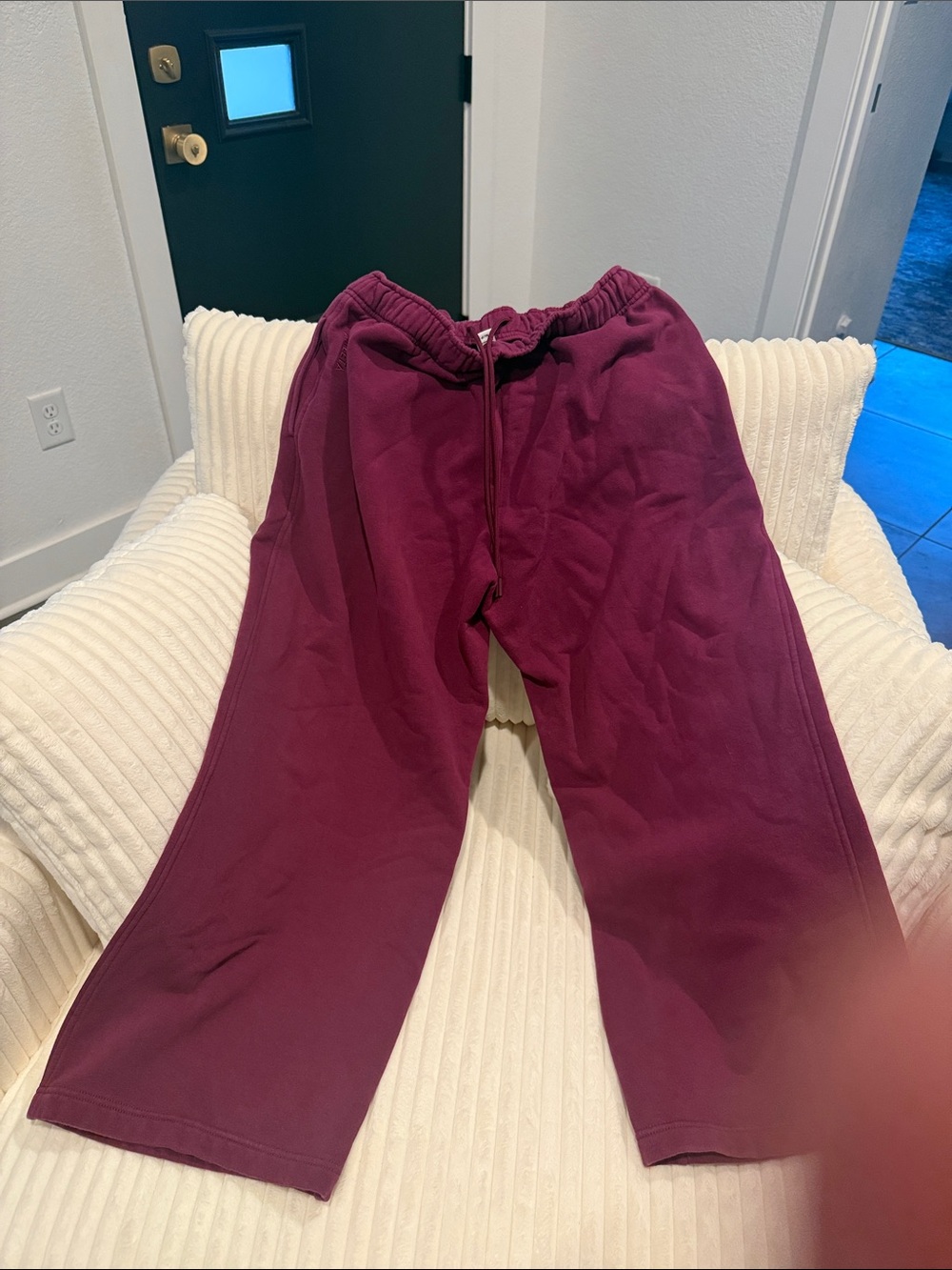 Athleta Women's Burgundy Wide-Leg Drawstring Track Pants